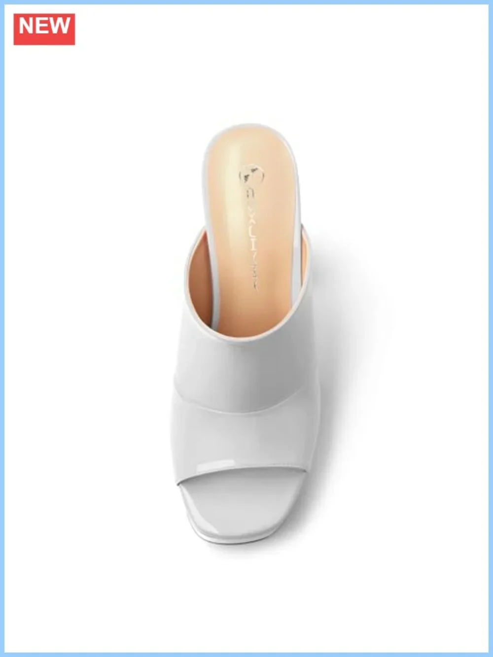 Women Square Open Toe Platform Chunky Heel Slide Sandals Slip On 4.7